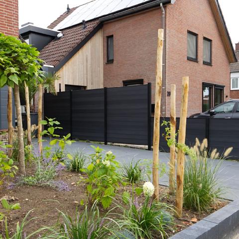 Composiet Premium Tuinscherm - Natural Solid Black - Horizontaal