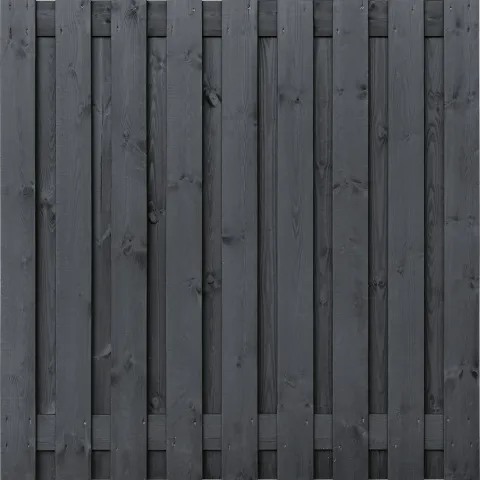 Tuinscherm Zwart Grenen 19 planks | Geschaafd | Verticaal | Recht