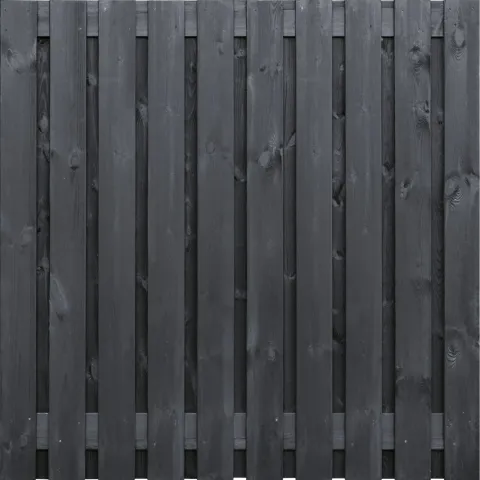 Tuinscherm Zwart Grenen 21 planks | Geschaafd | Verticaal | Recht