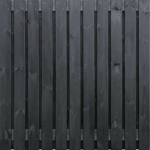 Tuinscherm Zwart Grenen 23 planks | Geschaafd | Verticaal | Recht