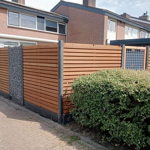 Tuinscherm Ayous Rhombus open | 37 planks | Geschaafd | Horizontaal