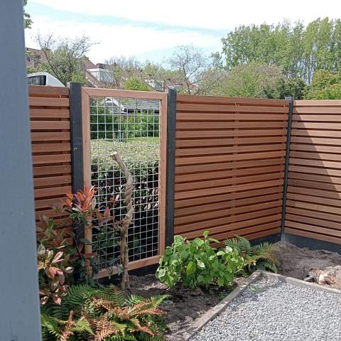 Tuinscherm Ayous Rhombus open | 37 planks | Geschaafd | Horizontaal