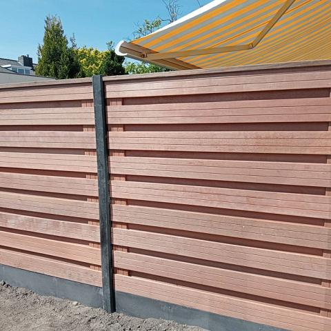 Tuinscherm Keruing 19 planks | Geschaafd | Horizontaal