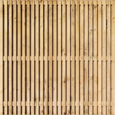 Tuinscherm Vuren Rhombus open | 51 planks | Geschaafd | Verticaal | Recht