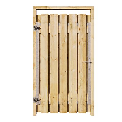 Grenen Tuinpoort 100x180 cm | Stalen frame met slotkast | Verstelbaar | 16x140 mm