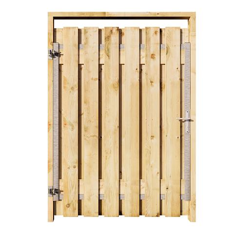 Grenen Tuinpoort 130x180 cm | Stalen frame met slotkast | Verstelbaar | 16x140 mm