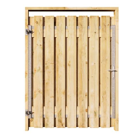 Grenen Tuinpoort 140x180 cm | Stalen frame met slotkast | Verstelbaar | 16x140 mm