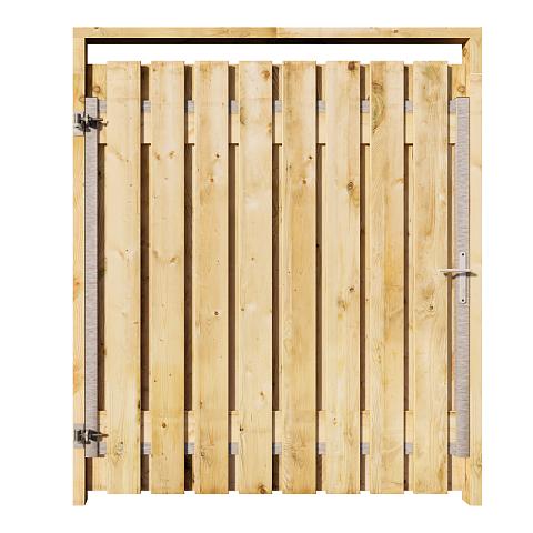 Grenen Tuinpoort 160x180 cm | Stalen frame met slotkast | Verstelbaar | 16x140 mm