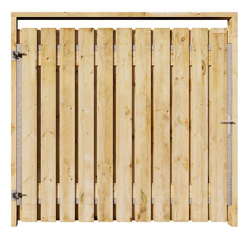 Grenen Tuinpoort 200x180 cm | Stalen frame met slotkast | Verstelbaar | 16x140 mm