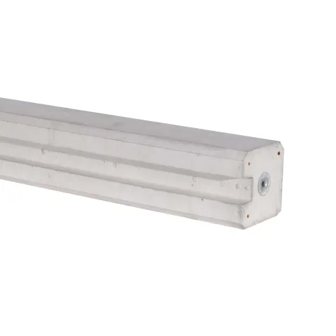 Paal t.b.v. Betonschutting Wit met Vlakke kop 11.5x11.5x130 cm | sponning 72 cm