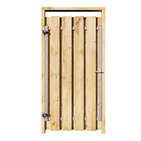 Grenen Tuinpoort | Stalen frame met slotkast | 17x140mm planken