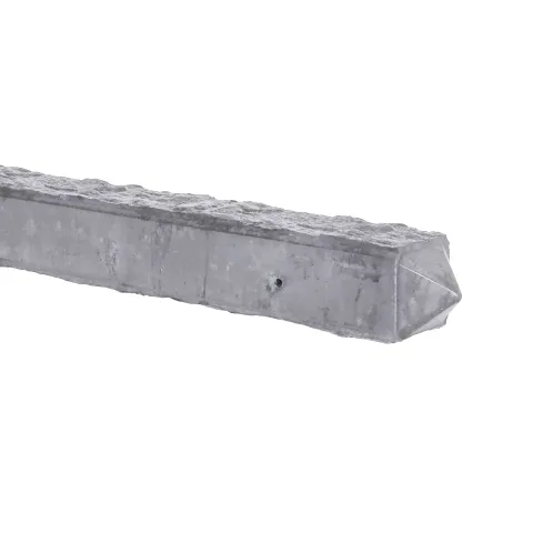 Betonpaal Punt Granietmotief Stampgrijs 10x10x275cm tussen sponning 74cm met punt