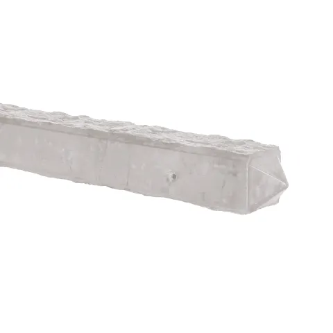 Betonpaal Punt granietmotief Wit 10x10x275cm tussen sponning 74cm diamantkop +lichtleiding