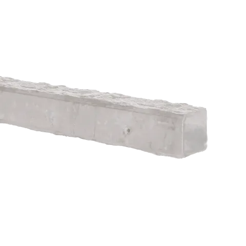 Betonpaal Vlak Granietmotief wit 10x10x275cm eind sponning 74cm