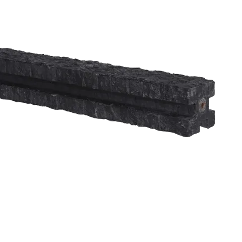 Betonschuttingpaal Granietmotief Antraciet 12x12x275cm 3-Sponning 180cm