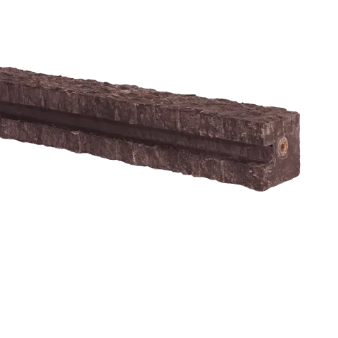 Betonschuttingpaal Granietmotief Bruin 12x12x275cm eindsp. 180cm
