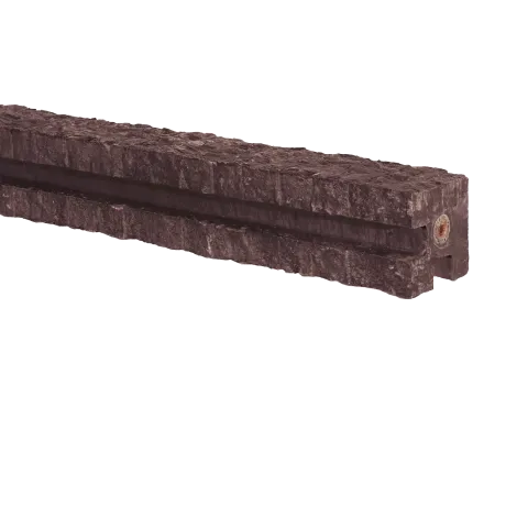 Betonschuttingpaal Granietmotief Bruin 12x12x275cm hoeksp. 180cm