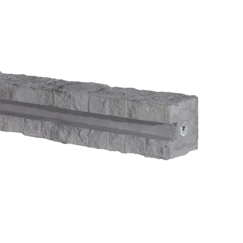 Betonschuttingpaal Granietmotief Stampgrijs 12x12x275cm eindsp. 216cm