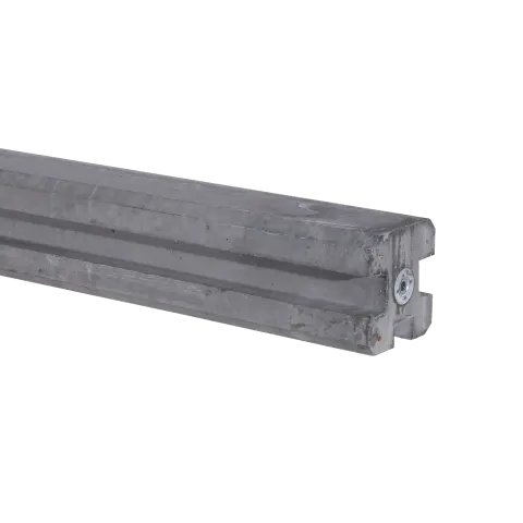 Betonschuttingpaal Stampgrijs 11.5x11.5x200cm 3-Sponning 144cm