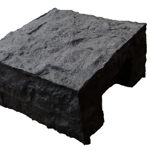 Paalmuts beton granietmotief t.b.v. tussenpaal Antraciet 12x12cm