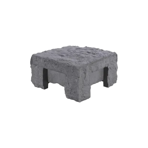 Paalmutst beton Granietmotief t.b.v. 3-sponnerpaal Stampgrijs 12x12cm