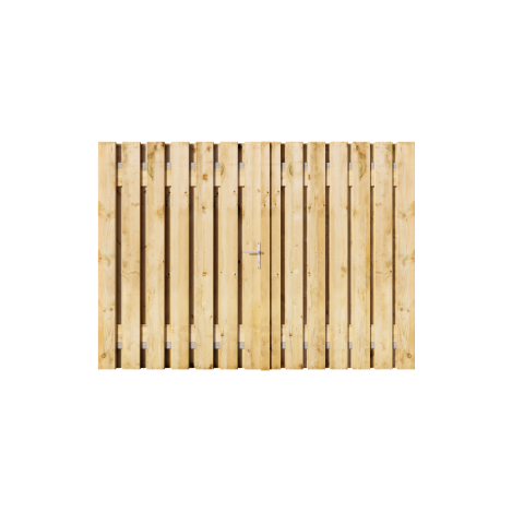 Grenen Dubbele Poort 250x195 cm | 2x Stalen frame 120cm + 130cm met slotkast | Verstelbaar