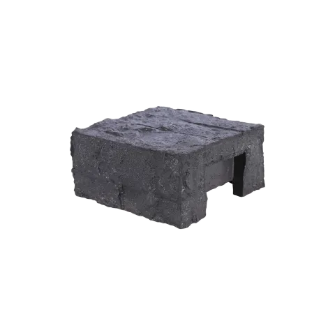 Paalmutst beton Granietmotief t.b.v. eindpaal Antraciet 12x12cm granietmotief