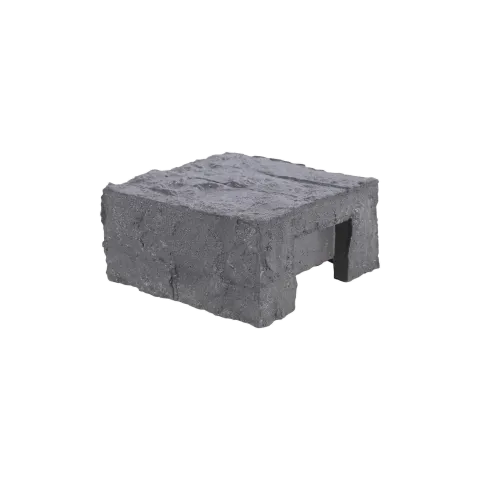 Paalmutst beton Granietmotief t.b.v. eindpaal Stampgrijs 12x12cm
