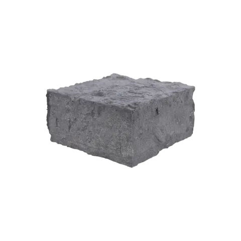 Paalmutst beton Granietmotief zonder uitsparing Stampgrijs 12x12cm
