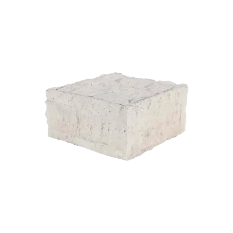 Paalmutst beton Granietmotief zonder uitsparing wit 12x12cm