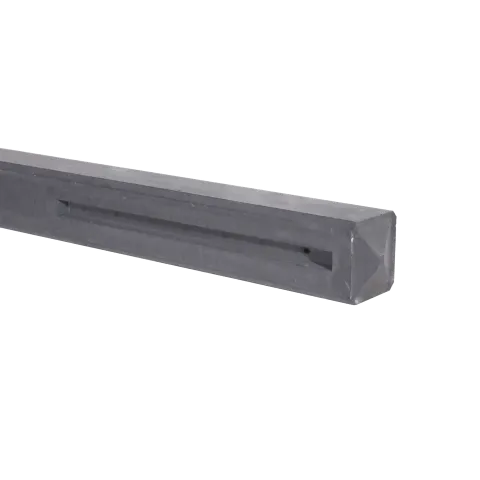 Tuinhek Eindpaal Stampgrijs met sponning 57cm Hugo 120x13x13cm