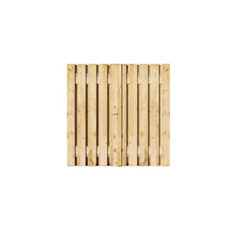 Grenen Dubbele Poort 180x195 cm | 2x Stalen frame 90cm met slotkast | Verstelbaar