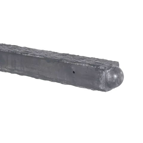 Betonpaal Bol Granietmotief Stampgrijs 10x10x275cm eind sponning 74cm met lichtleiding