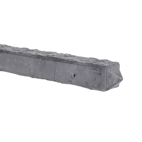 Betonpaal Punt Granietmotief Stampgrijs 10x10x275cm eind sponning 74cm met punt