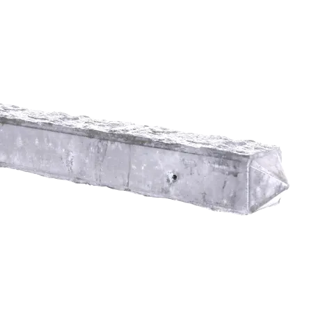 Betonpaal Punt granietmotief Wit 10x10x275cm eind sponning 74cm met diamantkop