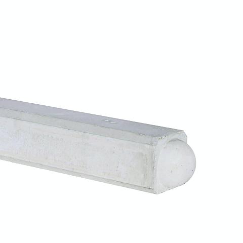 Betonpaal glad Bol Wit 10x10x230cm 3-sponning 37cm