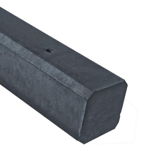 Hout-Beton schuttingpaal Antraciet met Vlakke kop 10x10x195 cm | sponning 74 cm