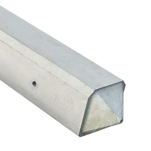 Betonpaal Punt glad Wit 10x10x275cm hoek sponning 37cm. met diamantkop