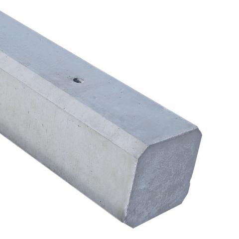Hout-Beton schuttingpaal Grijs met Vlakke kop 10x10x100 cm | sponning 37 cm