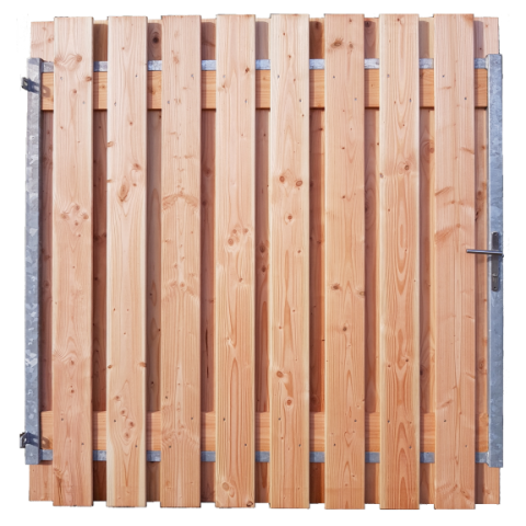 Douglas Tuinpoort 80x195 cm | Stalen frame met slotkast | Verstelbaar | 15x140 mm | Fijnbezaagd