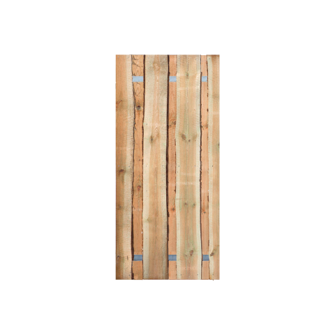Grenen Schaaldelen Tuinpoort | Stalen frame met slotkast