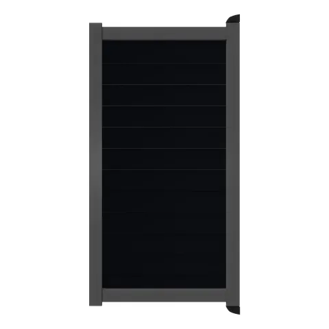 Aluminium Tuinpoort | maatwerk v/a 98x186cm | Aluminium Black | Horizontaal | Antraciet aluminium fr