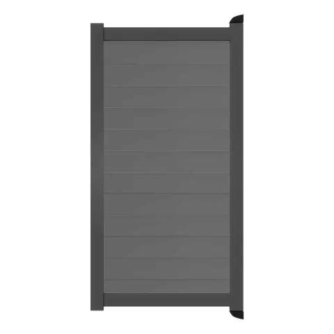 Aluminium Tuinpoort | 97x175cm | Aluminium Grey | Horizontaal | Antraciet aluminium frame