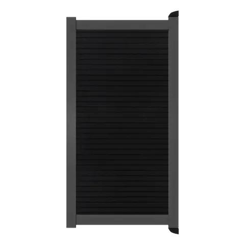 Aluminium Tuinpoort | maatwerk t/m 97x197cm | Rhombus Solid Black | Horizontaal | Antraciet aluminiu
