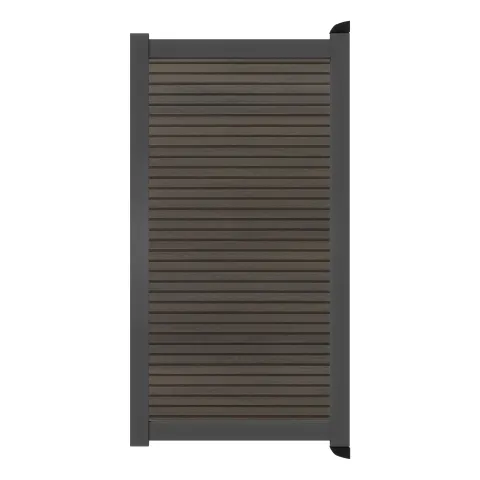 Aluminium Tuinpoort | Maatwerk t/m 97x90cm | Rhombus Walnut | Horizontaal | Antraciet aluminium f