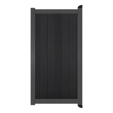 Aluminium Tuinpoort | maatwerk t/m 97x220cm | Natural Solid Black | Verticaal | Antraciet aluminium 
