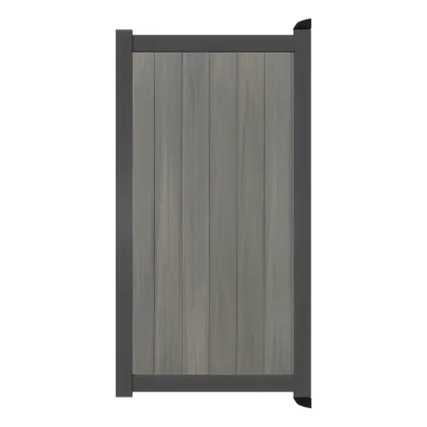 Aluminium Tuinpoort - Natural Light Grey - Verticaal - Antraciet aluminium frame