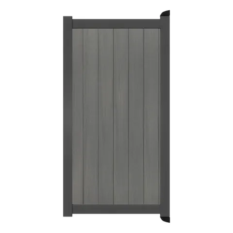 Aluminium Tuinpoort - Natural Cloudy Grey - Verticaal - Antraciet aluminium frame