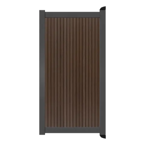 Aluminium Tuinpoort - Rhombus Mahonie - Verticaal - Antraciet aluminium frame