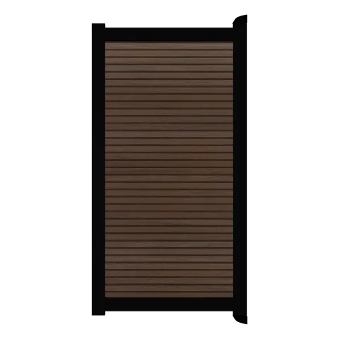 Aluminium Tuinpoort | maatwerk t/m 97x186cm | Rhombus Savanna Brown | Horizontaal | Zwart aluminium 